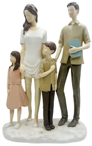 Statueta Cuplu cu copii YOUNG FAMILY, 26cm