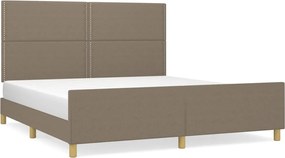 vidaXL Cadru de pat fără saltea, gri taupe, 180x200 cm, textil