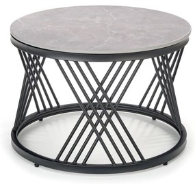 Set 2 mese de cafea Flamingo marmura gri/negru