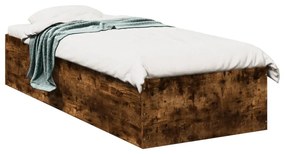 3281067 vidaXL Cadru de pat, stejar fumuriu, 90x190 cm, lemn prelucrat