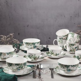Set ceainic, ceasca si farfurie, 3 piese, Greenery