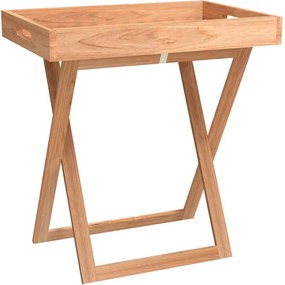 vidaXL Masă pliantă cu tavă, 52x36x56,5 cm, lemn masiv de nuc