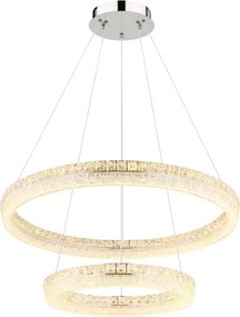 Globo 67387-72 - Lustră LED dimmabilă suspendată pe cablu LAUREL 72W/230V, sticlă transparentă + telecomandă