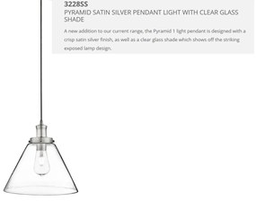 Lustra / Pendul design modern Pyramid argintiu / clar 3228SS SRT