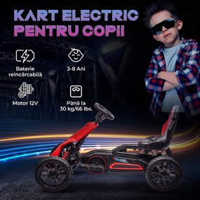 HOMCOM Go-Kart Electric pentru Copii 3-8 Ani, 3-5 km/h, Roșu | Aosom Romania