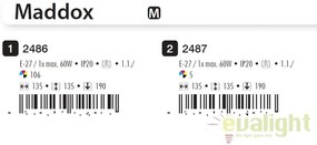 Spot aplicat modern alb mat dim.13,5 x 13,5 cm Maddox 2486 RX
