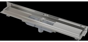 Rigola de dus Flexible Low 115 cm, cu guler reglabil la perete, scurgere verticala, otel inoxidabil 1150 mm
