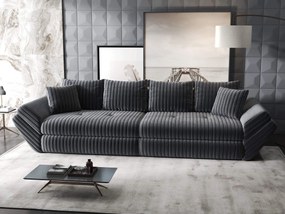 Canapea extensibilă dumonde cu ladă de depozitare si sezut confortabil din spuma high-density, Loana Ambience Gri 300x100 cm