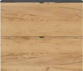 Pantofar gri antracit/în culoare naturală cu deschidere înclinată/suspendat cu aspect de lemn de stejar 100x85x19 cm Renell – Germania