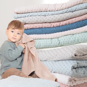 Pătură pentru copii bej din bumbac tricotată 80x80 cm Frosty Almond – Roba