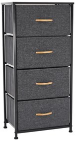 Comodă cu sertare din material textil PALMERA,negru