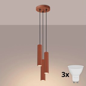 BRILAGI - LED lustru pe cablu CRESTO 3xGU10/10W/230V portocaliu