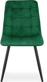 Scaun de masa SPLIT VELVET cu picioare negre, verde