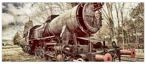Tablou cu locomotivă istorică (120x50 cm)