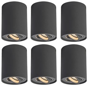Set de 6 spoturi gri închis rotative și înclinabile - Rondoo Up
