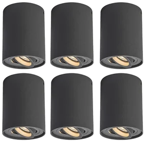 Set de 6 spoturi gri închis rotative și înclinabile - Rondoo Up