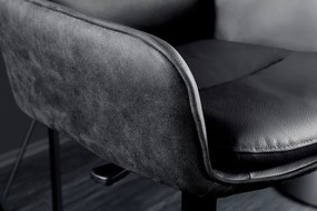 Scaun de bar pivotant Big George, microfibra/ piele antracit