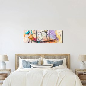 Tablou - Abstract, pasăre (cu ceas) (90x30 cm)