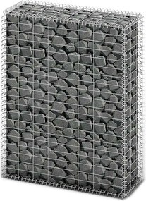 vidaXL Coș gabion cu capace, sârmă galvanizată, 100 x 80 x 30 cm