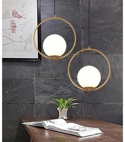 Lustra Pendul 1 Glob Alb
