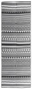 316920  Outdoor Rug Black 80x250 cm PP Alb si negru, 80 x 250 cm