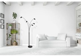 Lampadar cu 5 spoturi directionabile metal negru ROBBY