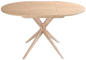 Masă de dining rotundă extensibilă din lemn de frasin cu blat suplimentar ø 90 cm Jubi – Ragaba