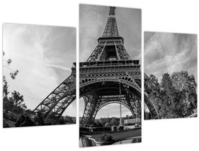Tablou - Turnul Eiffel, alb-negru (90x60 cm)