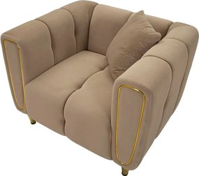 Fotoliu taupe cu tapițerie din catifea Alma – Mauro Ferretti