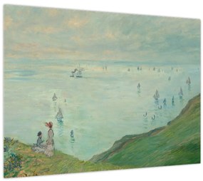 Tablou pe sticlă - Henri Fantin-Latour, Cliffs at Pourville, reproducere (70x50 cm)