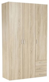 Dulap, 3 usi, alb extra lucios HG, GWEN 70427 Dulap, 3 usi, stejar sonoma, GWEN 70427