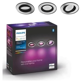 SET 3x plafonieră LED RGB încastrată dimabilă Hue 1xGU10/5,7W/230V Philips