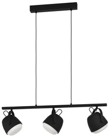 Lustră pe cablu Eglo 390046 UPANEMA 3xE27/28W/230V negru