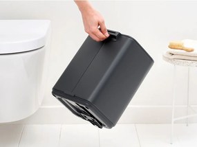 Coș de gunoi gri închis cu pedală din oțel 7 l Bo – Brabantia