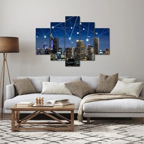 Tablou - Municipiul nocturn (150x105 cm)