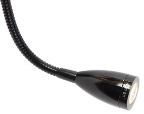 Lampă de perete inteligentă neagră cu abajur din velur gri închis cu Wi-Fi A60 - Stacca