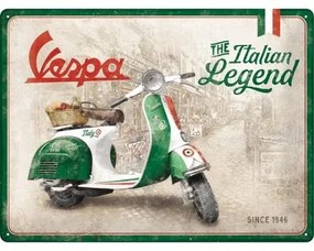 Placă metalică Vespa The Italian Legend, (40 x 30 cm)
