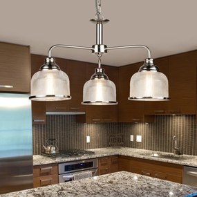 Lustra suspendata design clasic Bistro II 3L argintiu satin 1683-3SS SRT