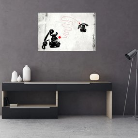 Tablou - Desen de telefon în stilul lui Banksy (90x60 cm)