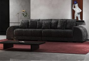 Canapea extensibilă dumonde cu 2 lăzi de depozitare si sezut confortabil din spuma high-density, Verona Euphoria Black 310x100 cm