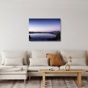 Tablou pe sticlă cu lac (70x50 cm)