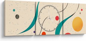 Tablou - Ilustrație colorată minimalistă (cu ceas) (90x30 cm)