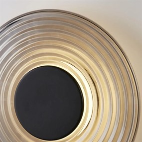 Aplica LED metal negru mat sticla fumurie Cleo