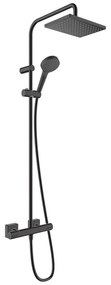 Set de dus Showerpipe 230 cu termostat, negru mat Negru mat