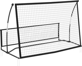 SPORTNOW Rețea de Respingere Pliabilă 2 în 1 cu Husă de Transport pentru Antrenament de Fotbal și Baseball 200x94x122 cm Negru | Aosom Romania
