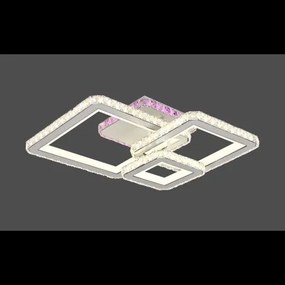 Lustra LED Cristal 3 Elit'S Square Oțel inoxidabil cu Telecomanda wifi 2.4G lumina/rece/calda/neutra intensitate reglabila