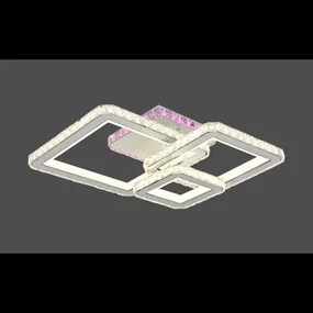 Lustra LED Cristal 3 Elit'S Square Oțel inoxidabil cu Telecomanda wifi 2.4G lumina/rece/calda/neutra intensitate reglabila