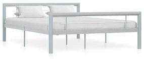 284558 vidaXL Cadru de pat, gri și alb, 120 x 200 cm, metal