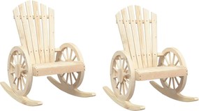 vidaXL Scaune balansoar Adirondack, 2 buc., lemn masiv de brad