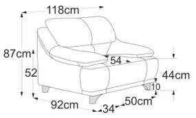 Fotoliu RIMINI gri deschis